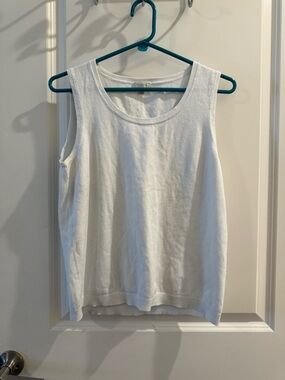 Talbots White Knit Scoop Neck Tank Top
